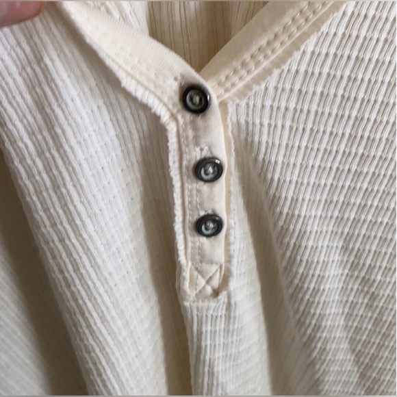 Free People white Thermal Knit Textured Flowy Tunic Top - Picture 4 of 14